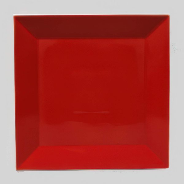 Talíř mělký, hranatý, červený, 27,2 cm, Actual 