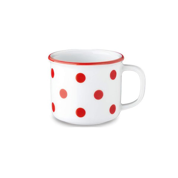 Retro hrnek, červené puntíky, 210 ml, Retro mugs 
