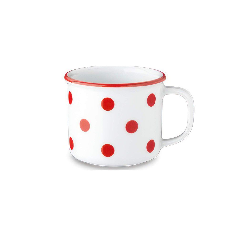 Retro hrnek, červené puntíky, 210 ml, Retro mugs 