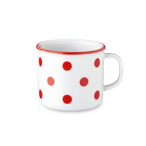 Retro hrnek, červené puntíky, 300 ml, Retro mugs 
