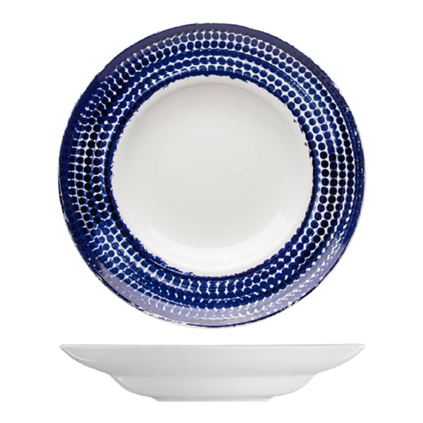 Pasta talíř, modrý dekor, 29 cm, Points 