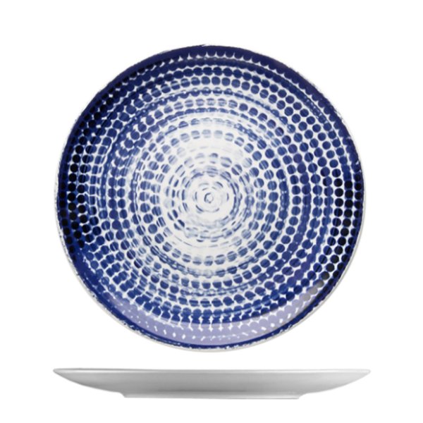 Mělký talíř "coup", modrý dekor, 24 cm, Points 