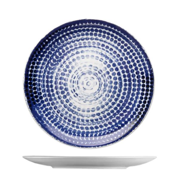 Mělký talíř "coup", modrý dekor, 24 cm, Points 