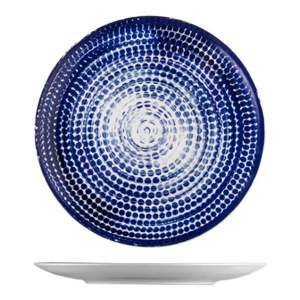 Mělký talíř "coup", modrý dekor, 27 cm, Points 