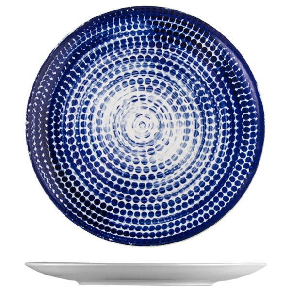 Mělký talíř "coup", modrý dekor, 30 cm, Points 