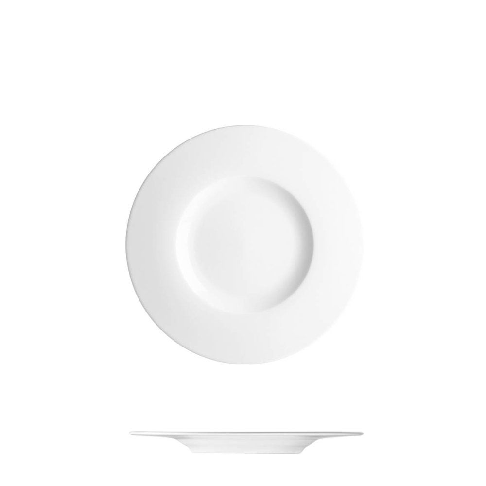 Talíř dezertní se širokým okrajem, bílý, 17 cm 