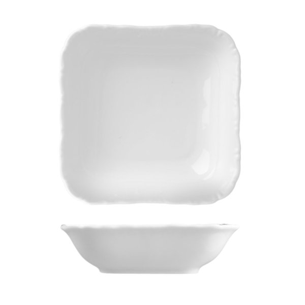Miska kompotová hranatá, bílá, 23,7 cm, Verona 