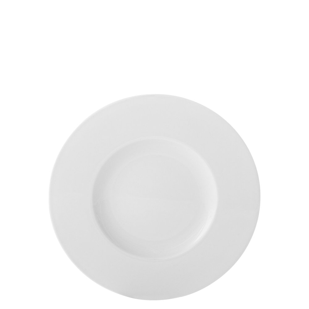 Talíř dezertní se širokým okrajem, bílý, 22 cm