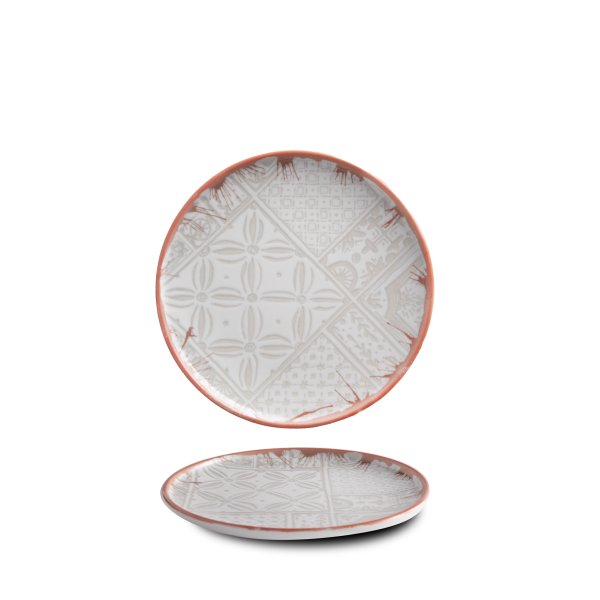 Dezertní talíř, okrový rim, 20 cm, Mosaic