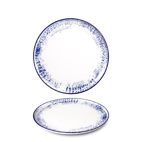 Mělký talíř, modrý okraj, 26 cm, Optimo hand painted