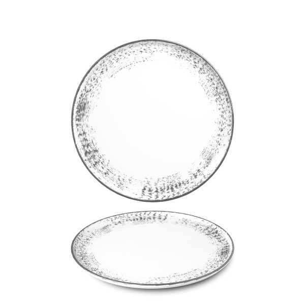 Mělký talíř, šedý okraj, 26 cm, Optimo hand painted