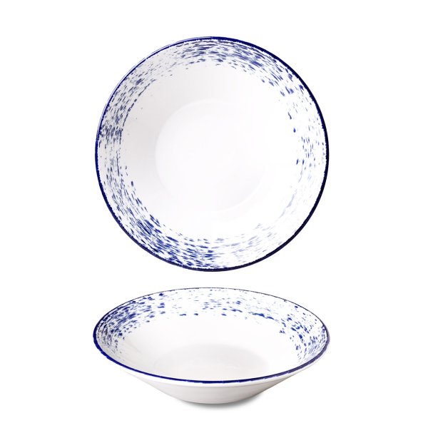 Pasta talíř, modrý okraj, 27 cm, Optimo hand painted