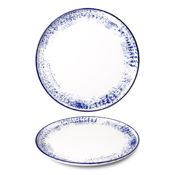 Mělký talíř, modrý okraj, 29 cm, Optimo hand painted