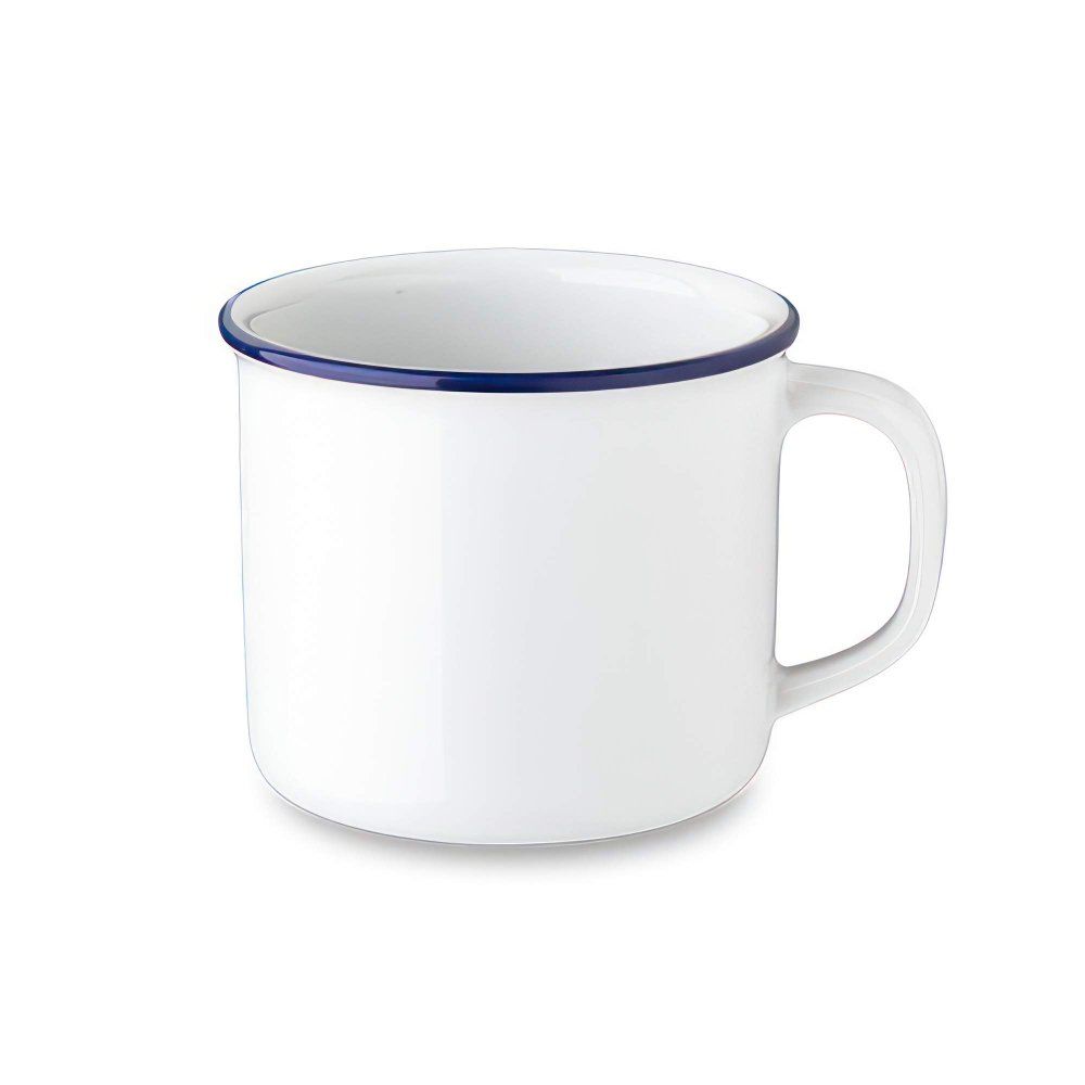 Retro hrnek, modrý lem, 400 ml, Retro mugs 