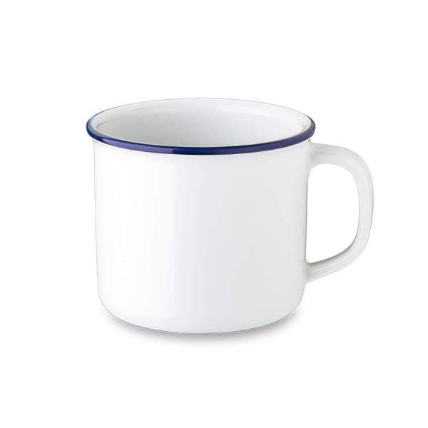 Retro hrnek, modrý lem, 400 ml, Retro mugs 