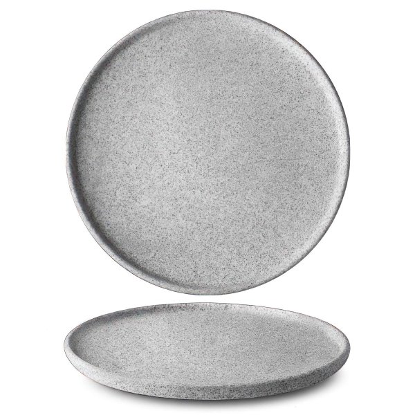 Talíř mělký, světle šedý, 29 cm, Granit 