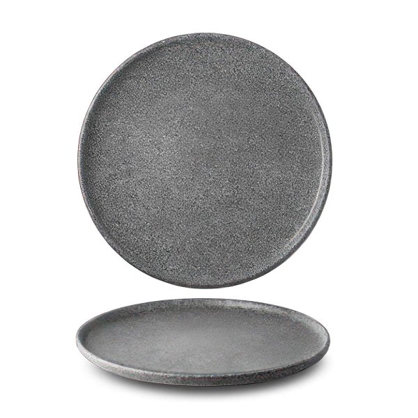 Talíř mělký, tmavě šedý, 24 cm, Granit matný 